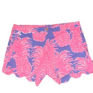 LILLY PULITZER Pink and blue pineapple print women’s shorts